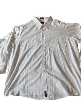 Harbor Bay Men’s Dress Shirt 22 37/38 Tall White Business Casual Dressy